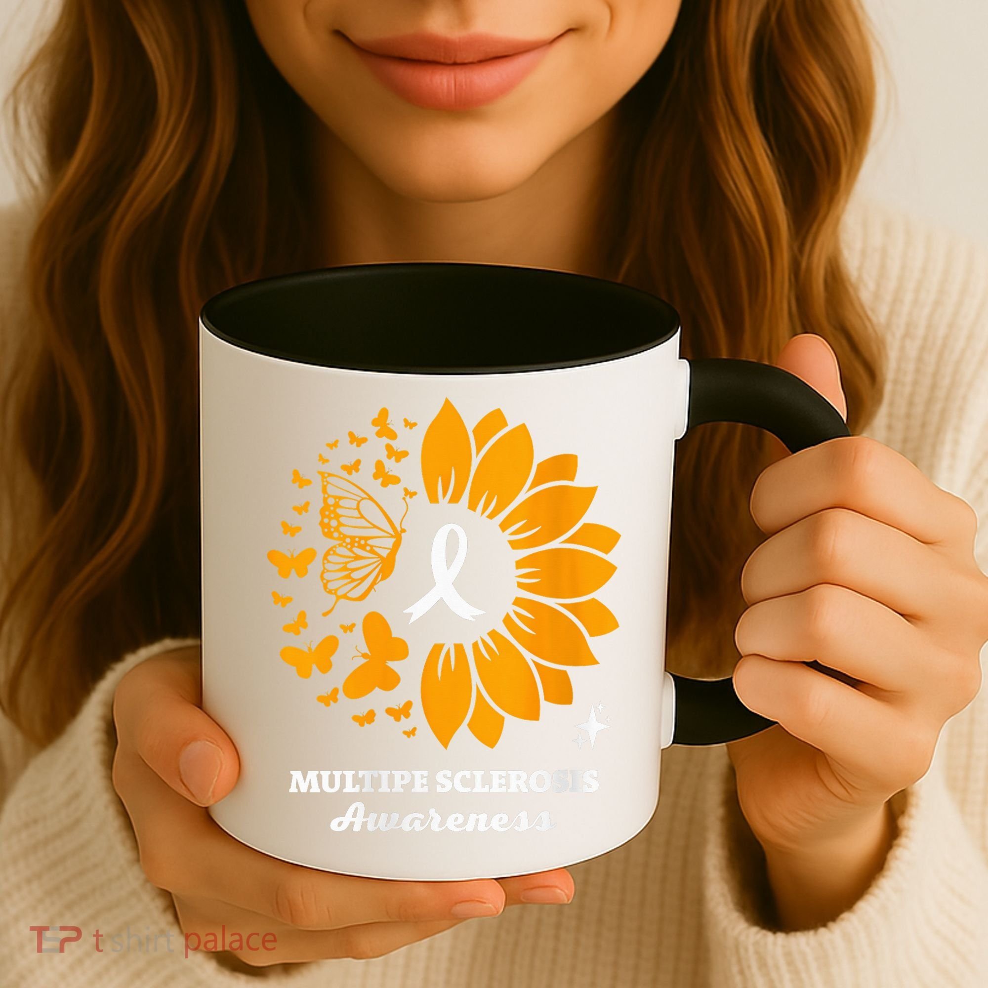 Multiple Sclerosis Warrior Awareness Sunflower Ribbon Coffee Mug