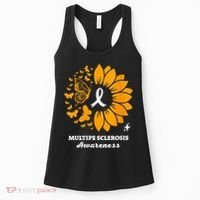 Multiple Sclerosis Warrior Awareness Sunflower Ribbon Women's Tank Top thumb 0