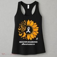 Multiple Sclerosis Warrior Awareness Sunflower Ribbon Women's Tank Top thumb 3