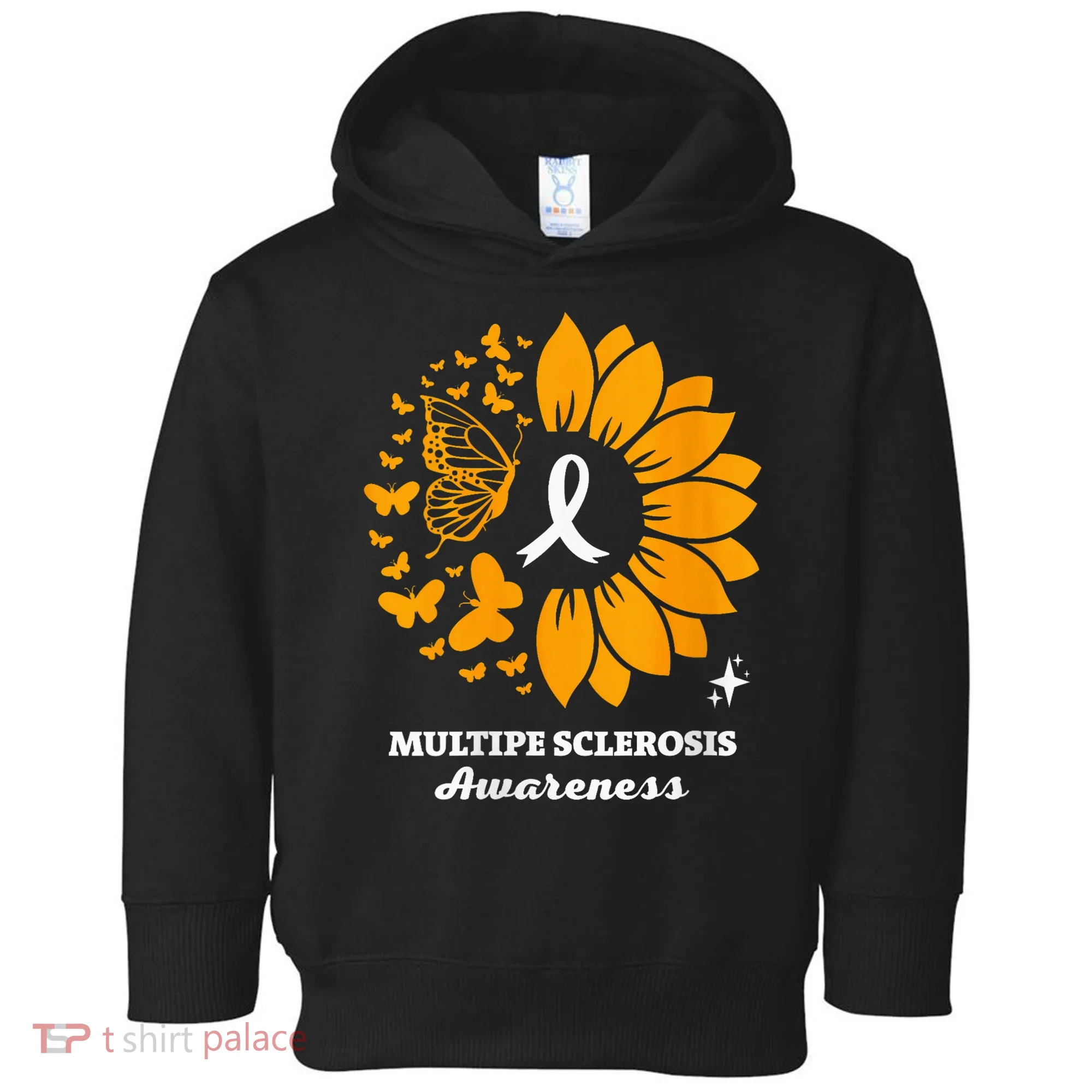 Multiple Sclerosis Warrior Awareness Sunflower Ribbon Toddler Hoodie