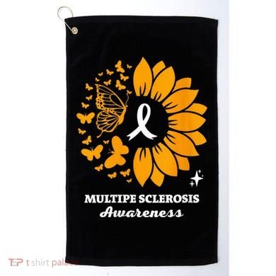 Multiple Sclerosis Warrior Awareness Sunflower Ribbon Golf Towel