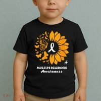 Multiple Sclerosis Warrior Awareness Sunflower Ribbon Toddler T-Shirt thumb 2