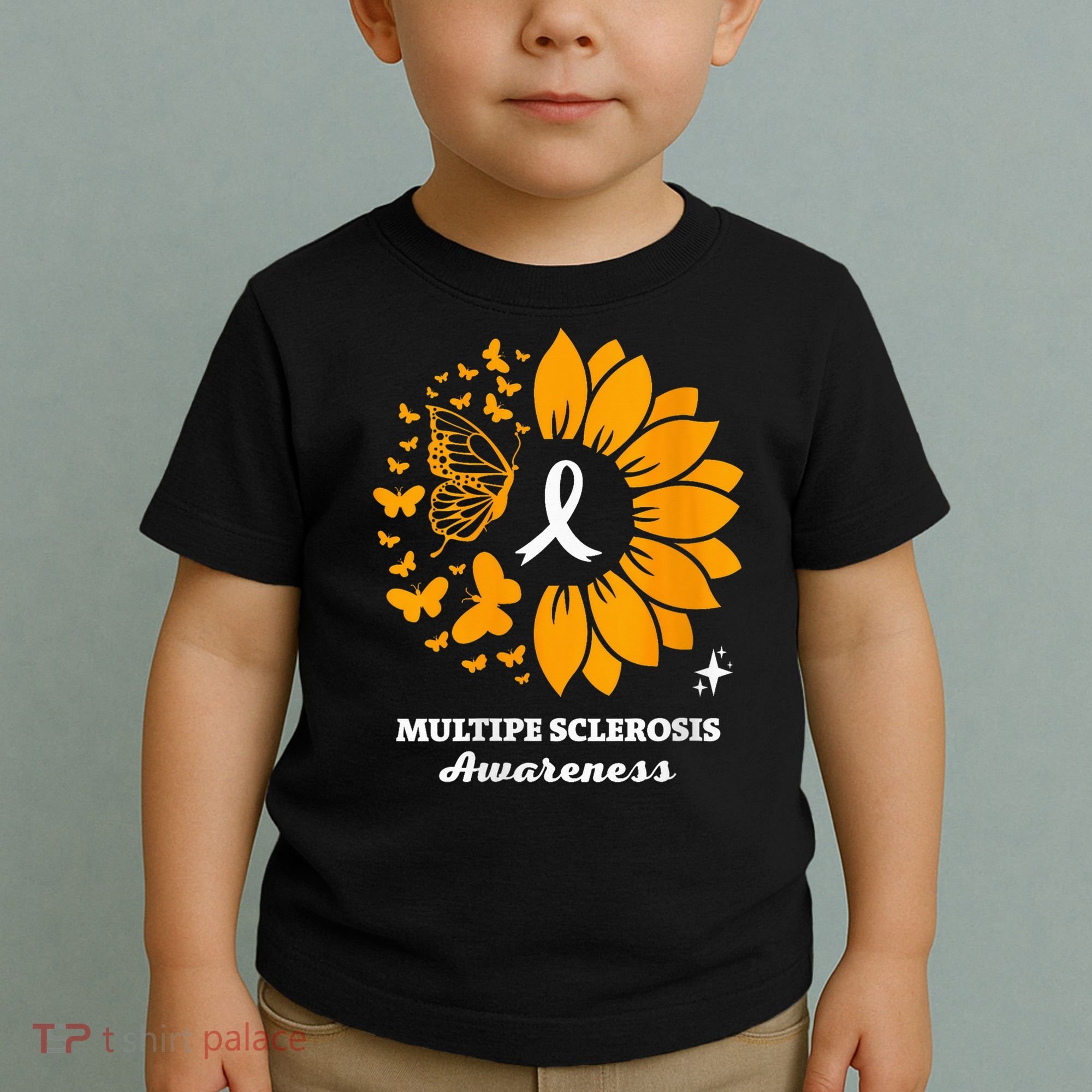 Multiple Sclerosis Warrior Awareness Sunflower Ribbon Toddler T-Shirt