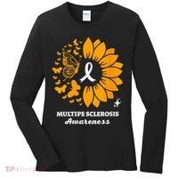 Multiple Sclerosis Warrior Awareness Sunflower Ribbon Women's Long Sleeve Shirt thumb 0