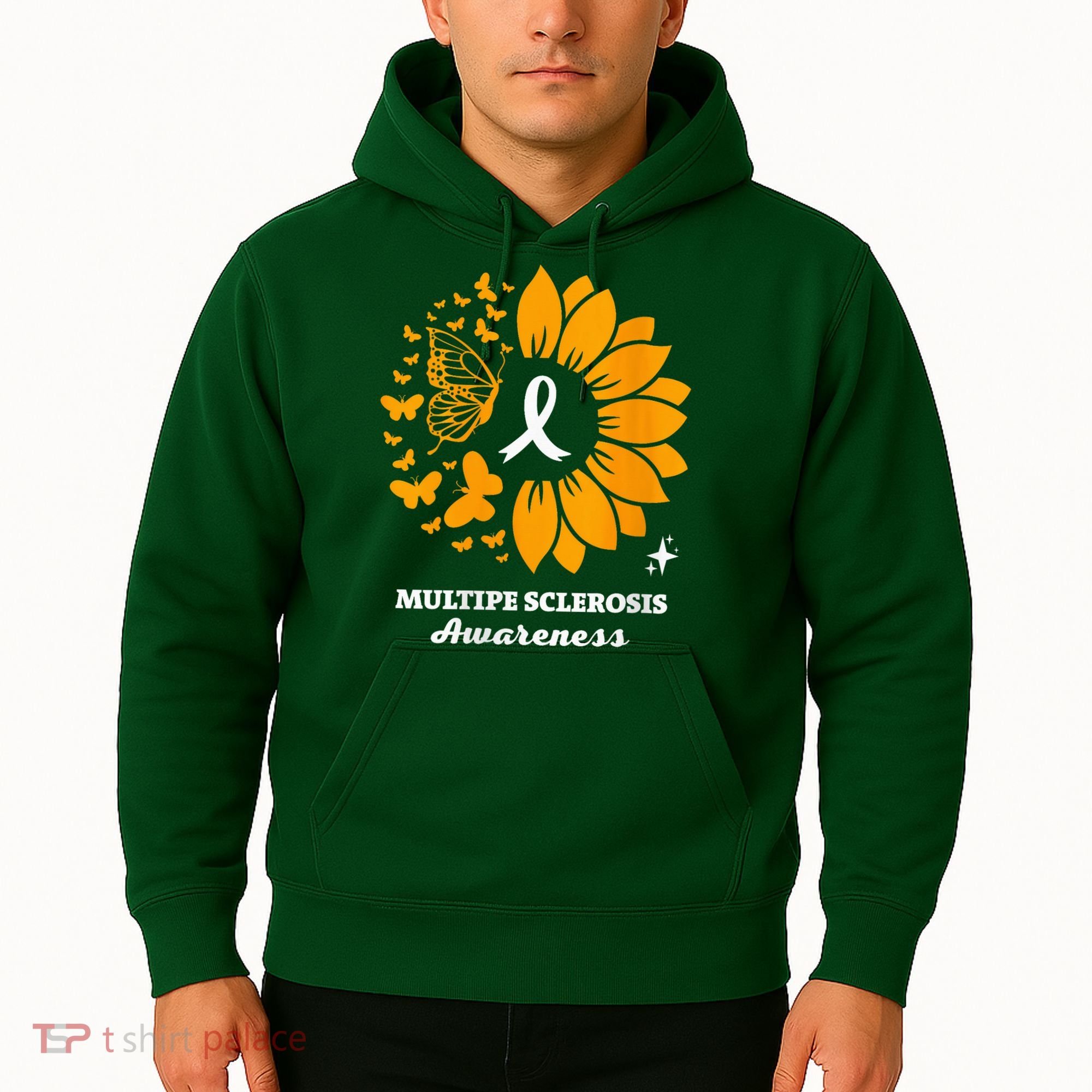 Multiple Sclerosis Warrior Awareness Sunflower Ribbon Hoodie