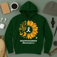 Multiple Sclerosis Warrior Awareness Sunflower Ribbon Hoodie thumb 3