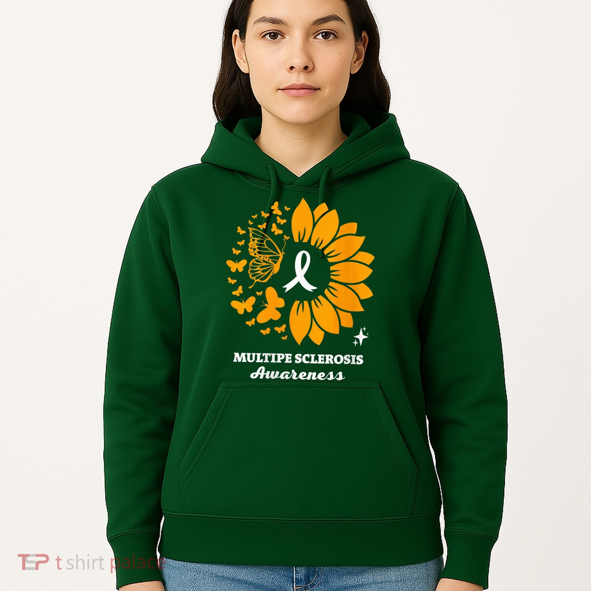 Multiple Sclerosis Warrior Awareness Sunflower Ribbon Hoodie