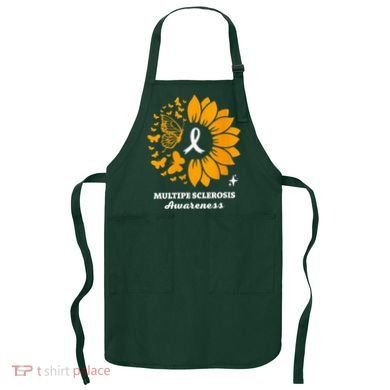 Multiple Sclerosis Warrior Awareness Sunflower Ribbon Apron