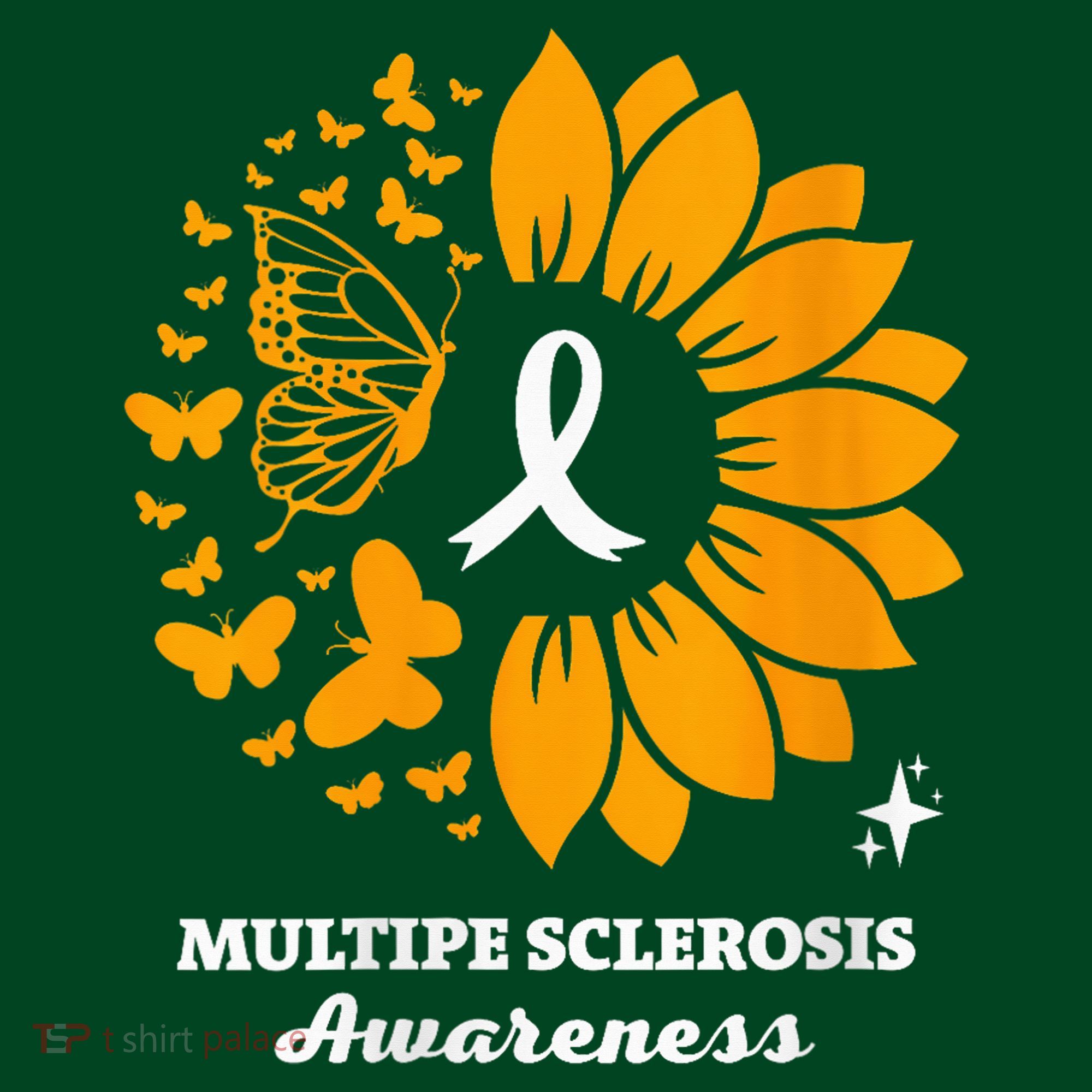 Multiple Sclerosis Warrior Awareness Sunflower Ribbon Apron