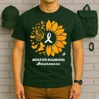 Multiple Sclerosis Warrior Awareness Sunflower Ribbon T-Shirt thumb 6