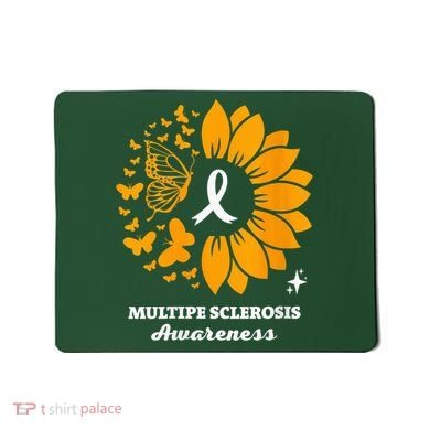 Multiple Sclerosis Warrior Awareness Sunflower Ribbon Mousepad