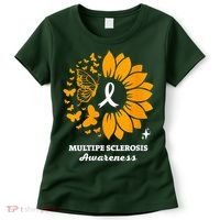 Multiple Sclerosis Warrior Awareness Sunflower Ribbon Women's T-Shirt thumb 0