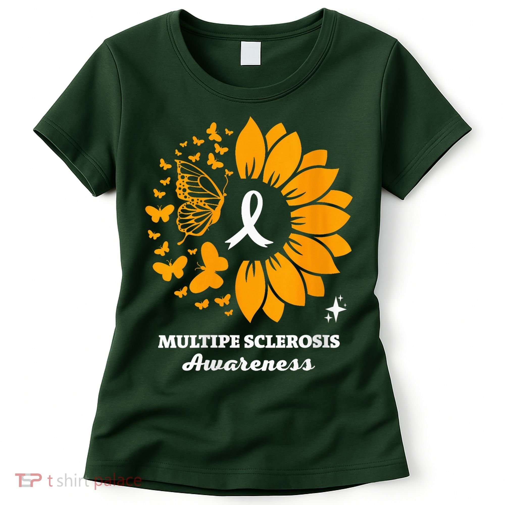 Multiple Sclerosis Warrior Awareness Sunflower Ribbon Women's T-Shirt