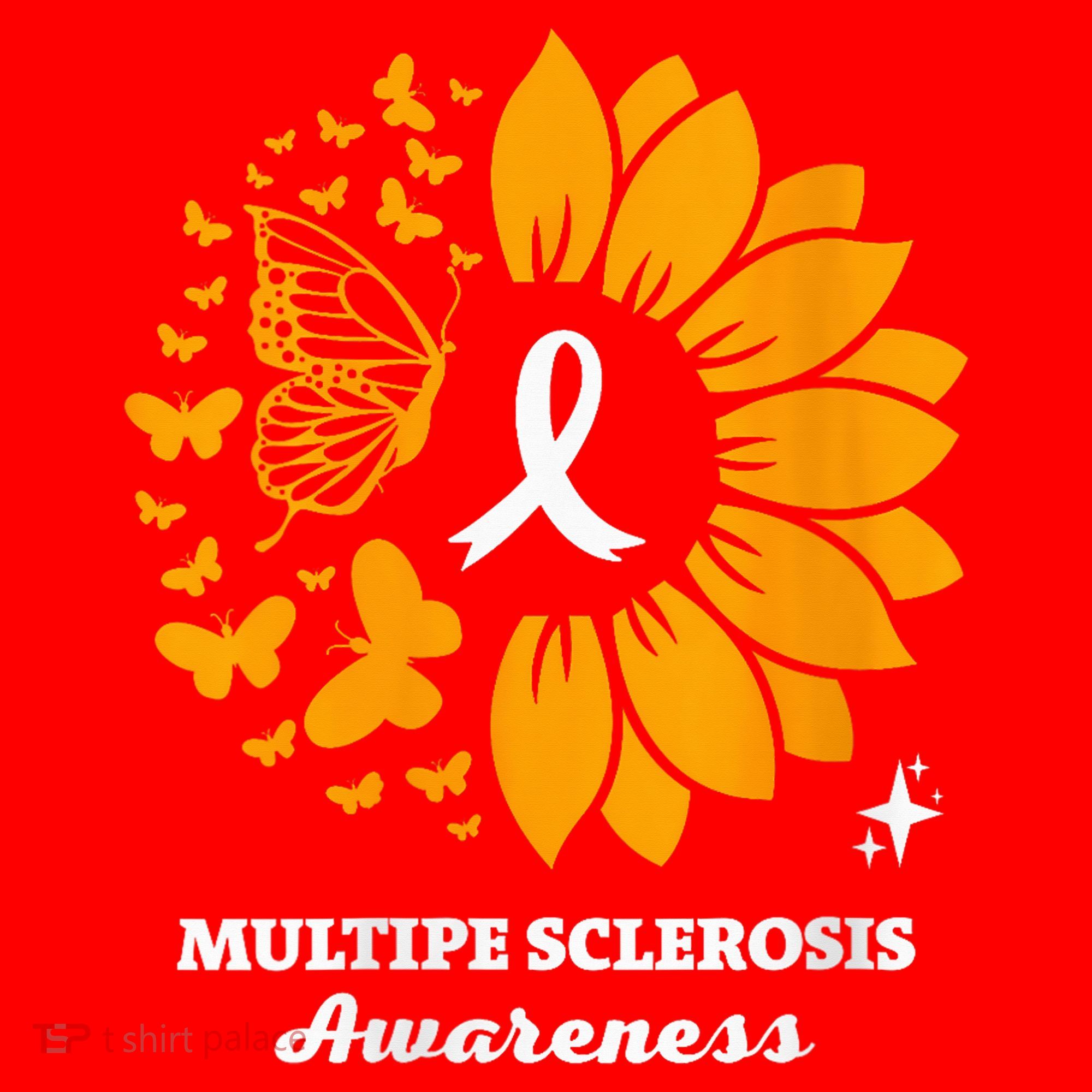 Multiple Sclerosis Warrior Awareness Sunflower Ribbon Santa Hat