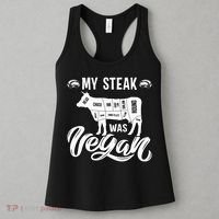 My Steak was Vegan Anti Vegan Meat Lover Funny Saying Women's Tank Top thumb 3