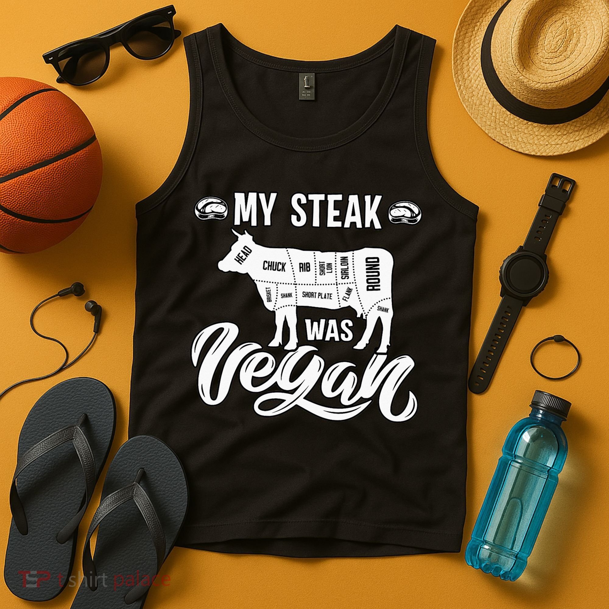 My Steak was Vegan Anti Vegan Meat Lover Funny Saying Tank Top
