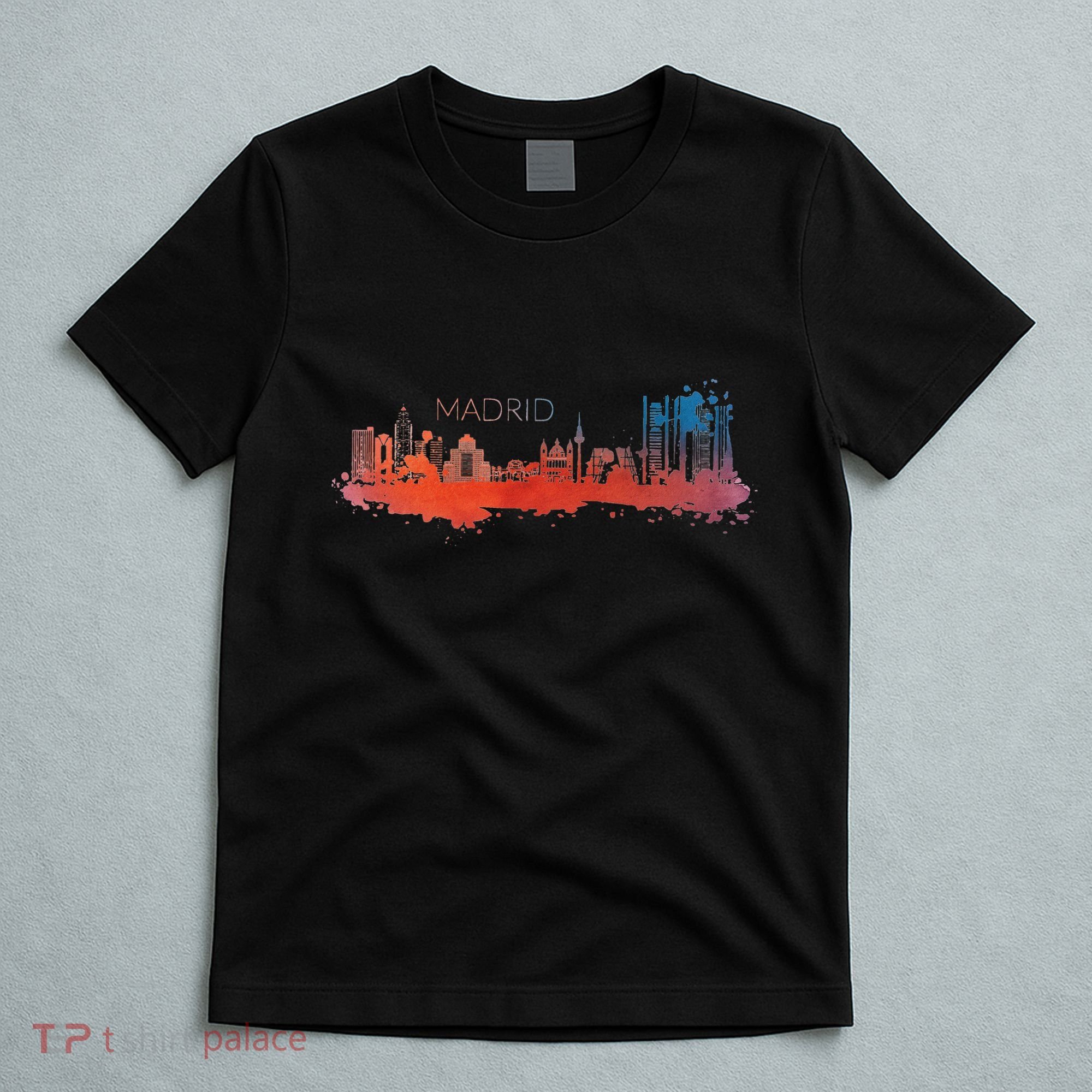 Madrid Skyline Watercolour Spain Souvenir Gift T-Shirt