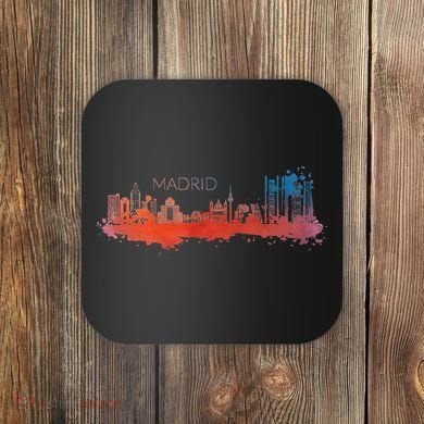 Madrid Skyline Watercolour Spain Souvenir Gift Coaster