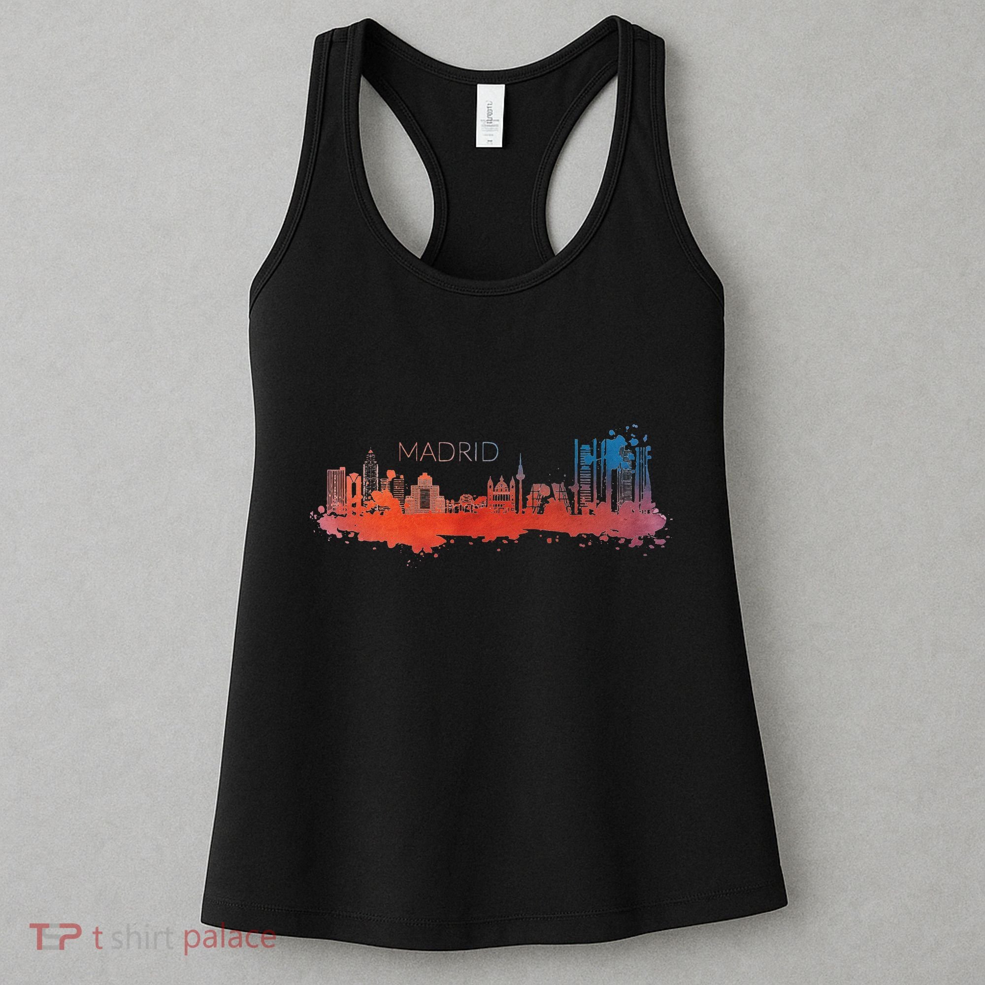 Madrid Skyline Watercolour Spain Souvenir Gift Women's Tank Top