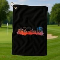 Madrid Skyline Watercolour Spain Souvenir Gift Golf Towel thumb 1
