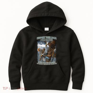 Mens Support Your Local Pole Dancer Lineman Kids Hoodie