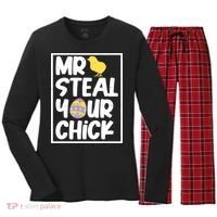 Mr Steal Your Chick Funny Chicken Egg Women's Long Sleeve Flannel Pajama Set  thumb 0