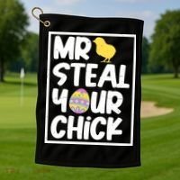 Mr Steal Your Chick Funny Chicken Egg Golf Towel thumb 1