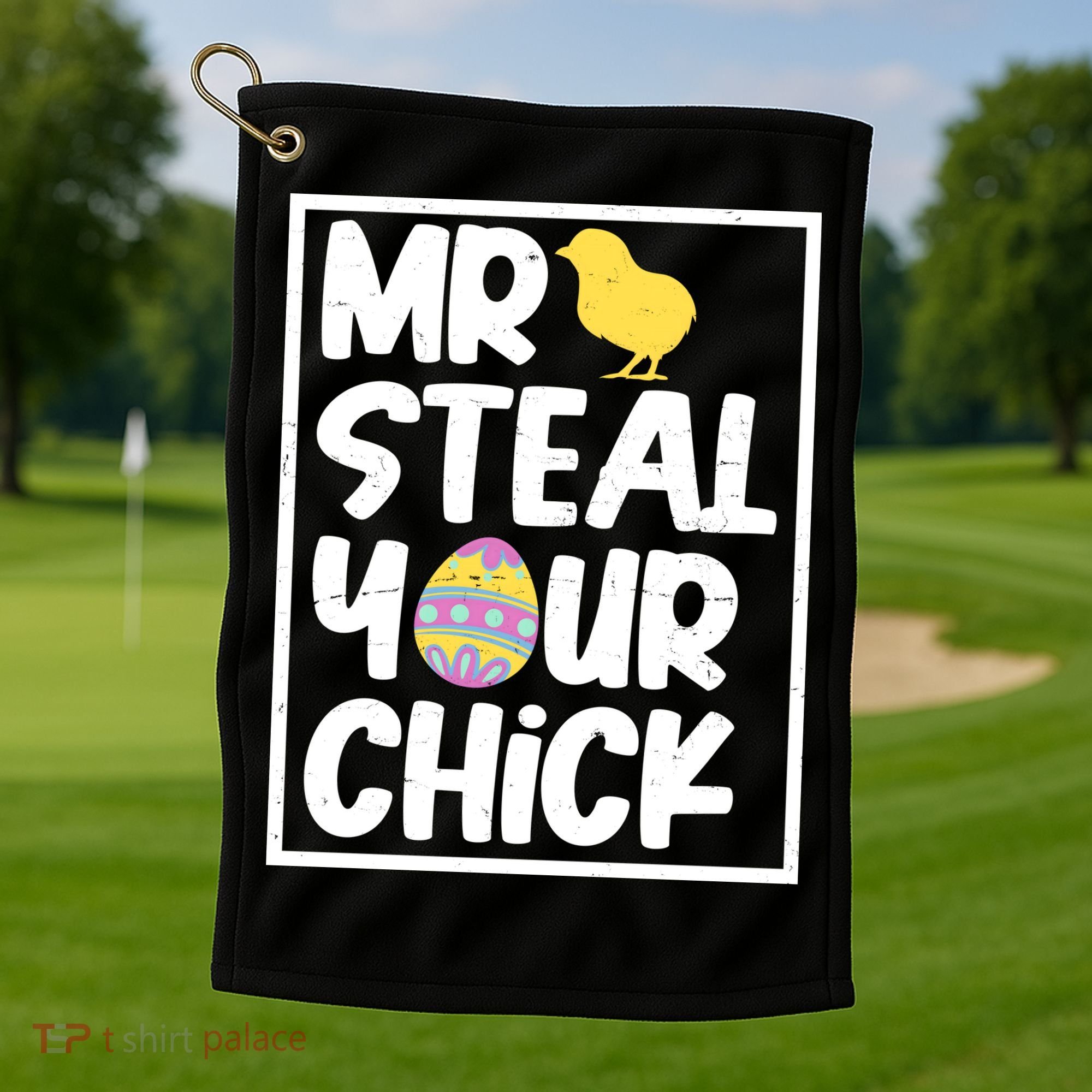Mr Steal Your Chick Funny Chicken Egg Golf Towel