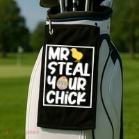 Mr Steal Your Chick Funny Chicken Egg Golf Towel thumb 2