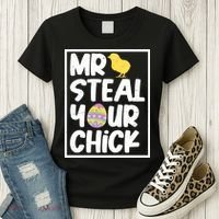 Mr Steal Your Chick Funny Chicken Egg Women's T-Shirt thumb 3