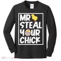Mr Steal Your Chick Funny Chicken Egg Kids Long Sleeve Shirt thumb 0