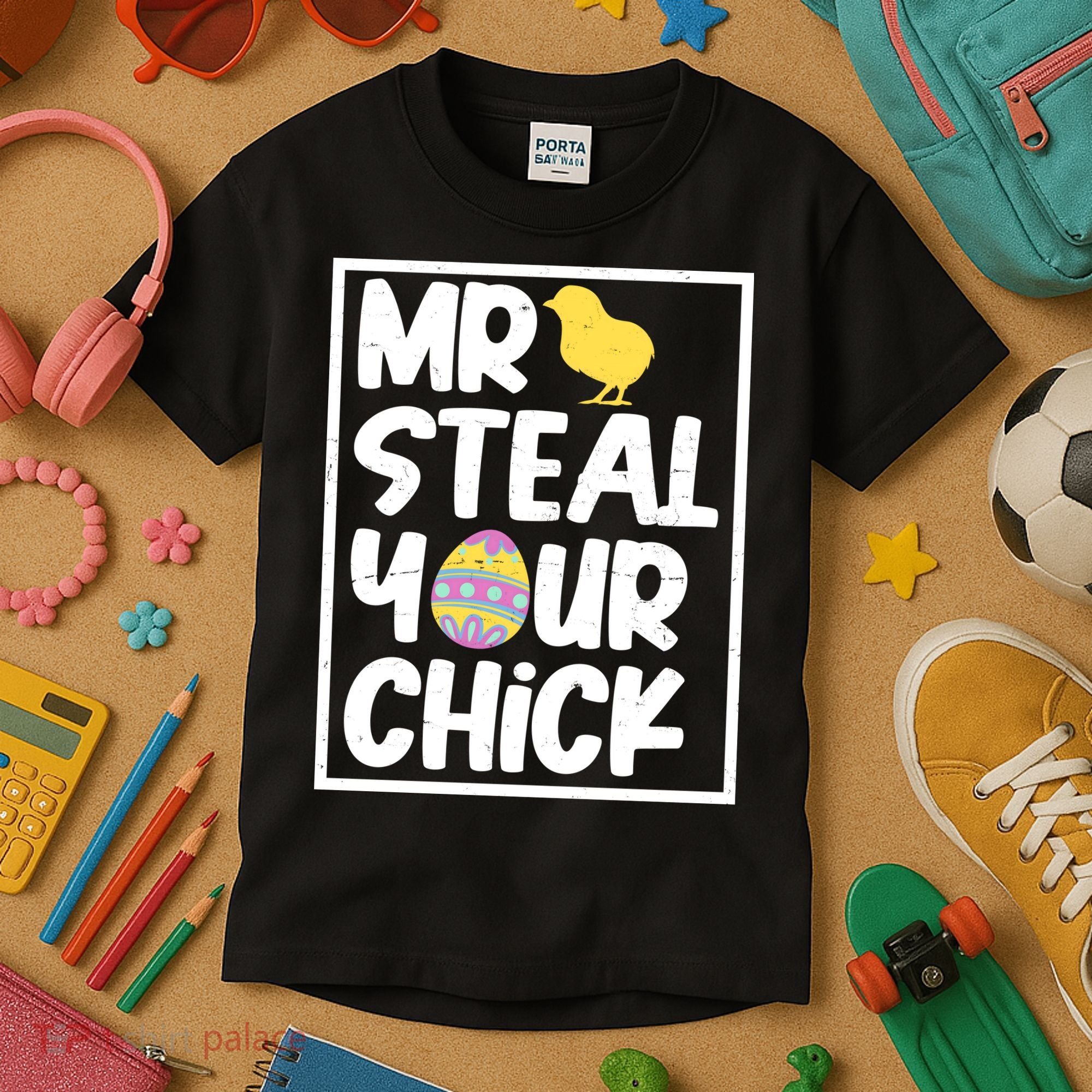 Mr Steal Your Chick Funny Chicken Egg Kids T-Shirt