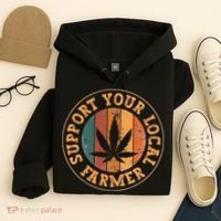 Marijuana Support Your Local Farmer Cannabis Grower Hoodie thumb 4