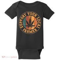 Marijuana Support Your Local Farmer Cannabis Grower Baby Bodysuit thumb 0