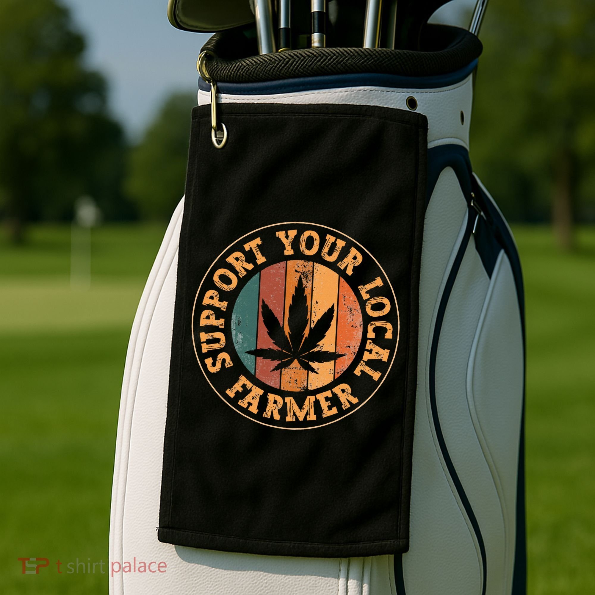 Marijuana Support Your Local Farmer Cannabis Grower Golf Towel