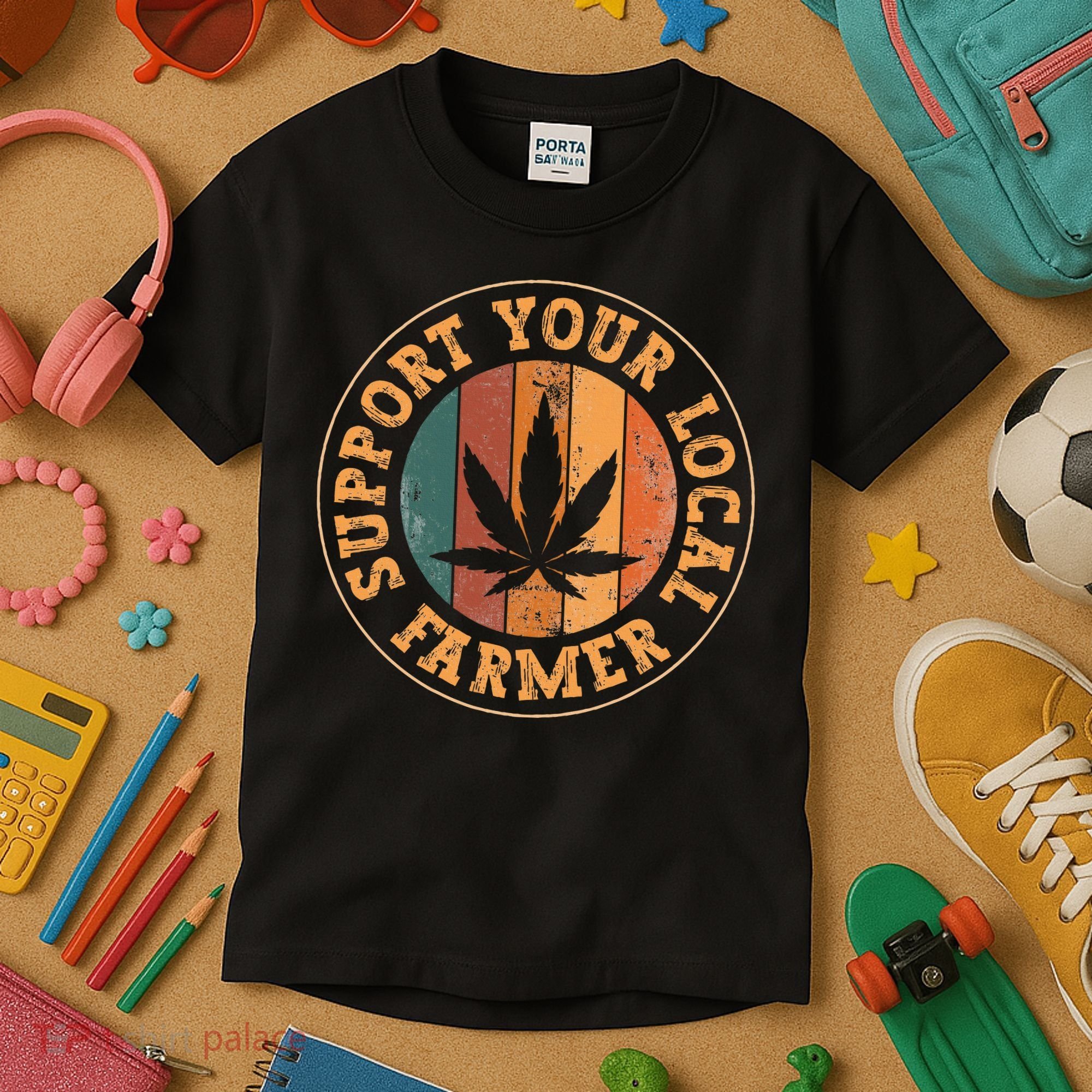 Marijuana Support Your Local Farmer Cannabis Grower Kids T-Shirt