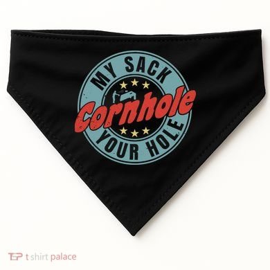 My Sack Your Hole Funny Cornhole Sack Toss Circle Distressed USA-Made Doggie Bandana