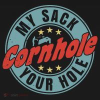 My Sack Your Hole Funny Cornhole Sack Toss Circle Distressed USA-Made Doggie Bandana thumb 2