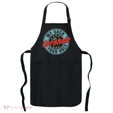 My Sack Your Hole Funny Cornhole Sack Toss Circle Distressed Apron