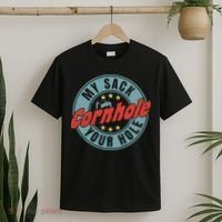 My Sack Your Hole Funny Cornhole Sack Toss Circle Distressed T-Shirt thumb 2