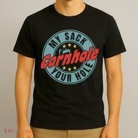 My Sack Your Hole Funny Cornhole Sack Toss Circle Distressed T-Shirt thumb 3