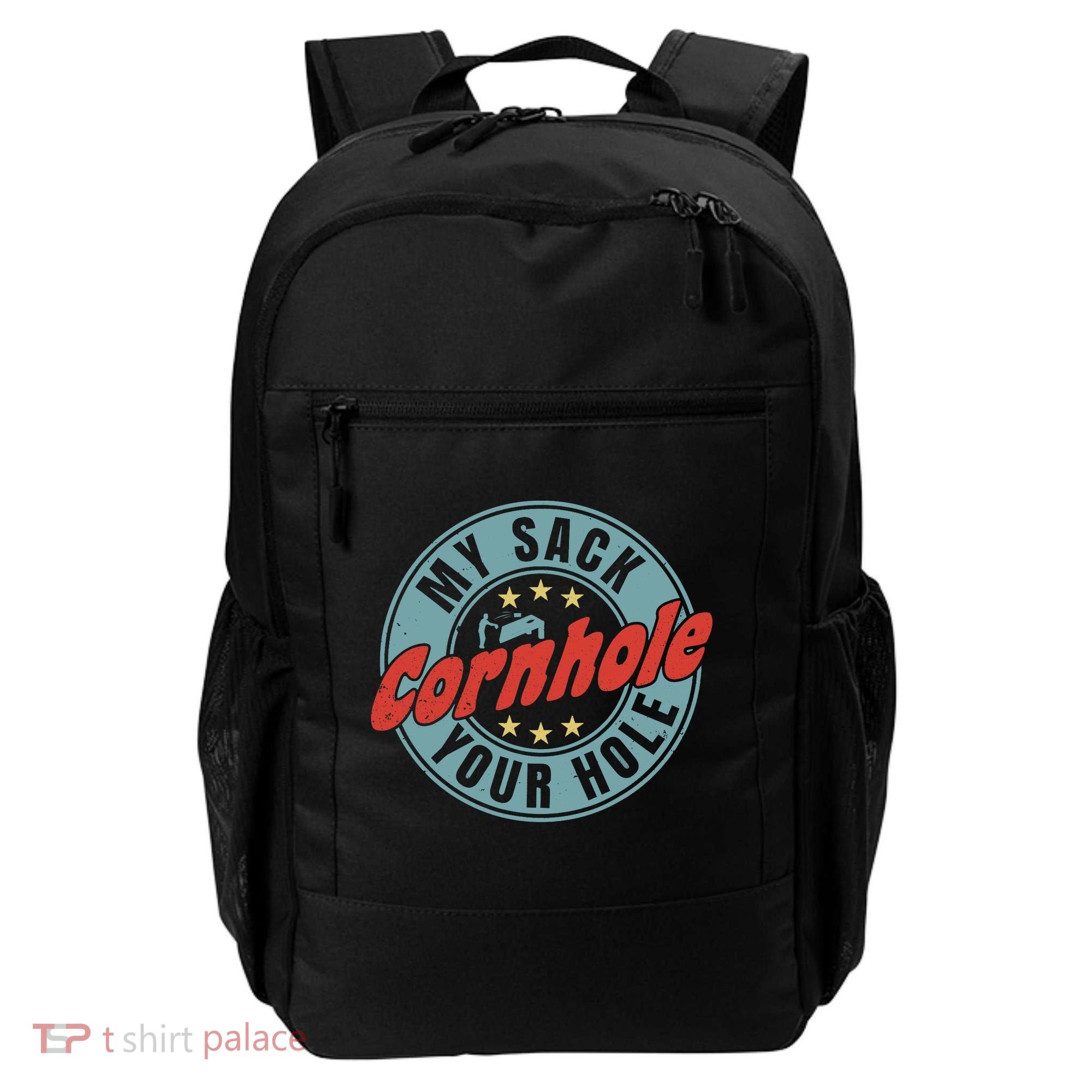 My Sack Your Hole Funny Cornhole Sack Toss Circle Distressed Backpack