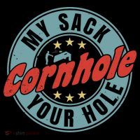 My Sack Your Hole Funny Cornhole Sack Toss Circle Distressed Mousepad thumb 1
