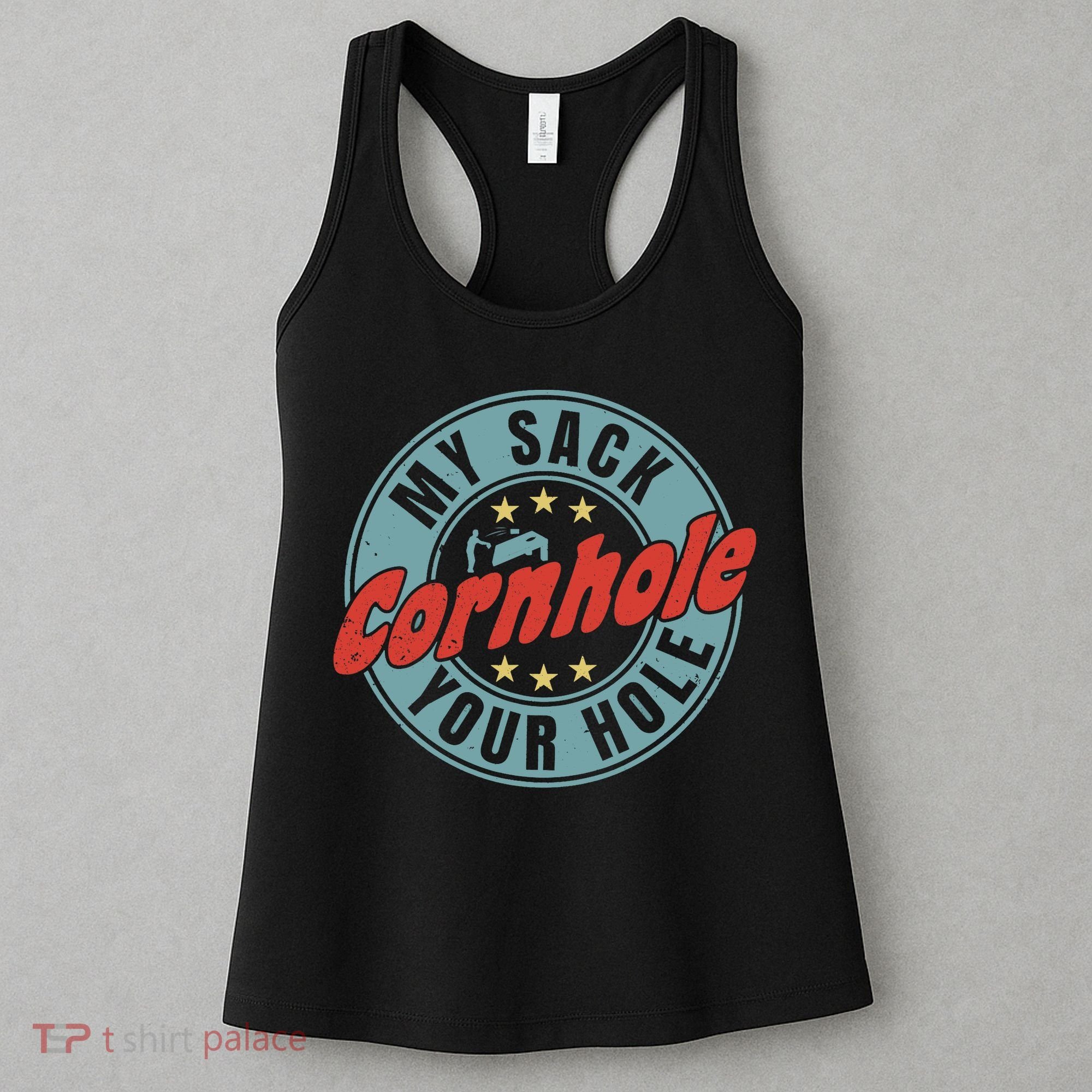 My Sack Your Hole Funny Cornhole Sack Toss Circle Distressed Women's Tank Top
