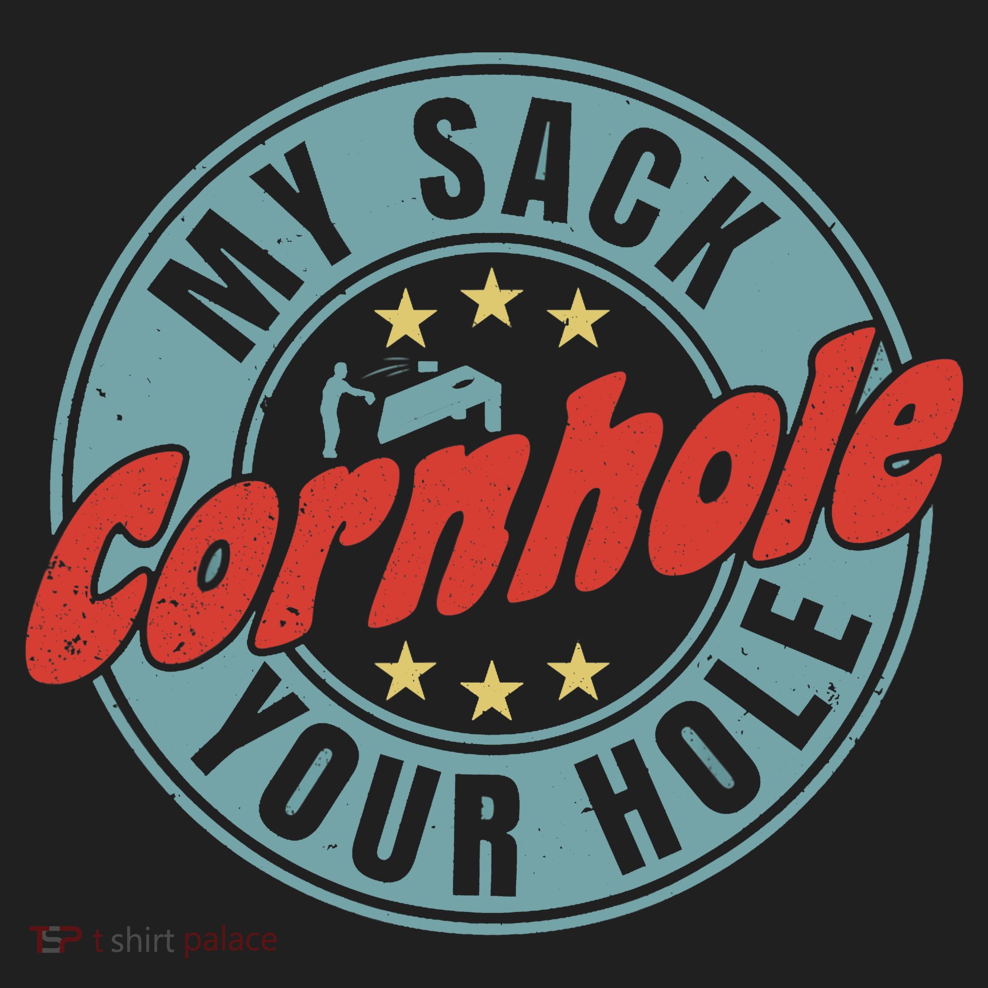 My Sack Your Hole Funny Cornhole Sack Toss Circle Distressed Hat