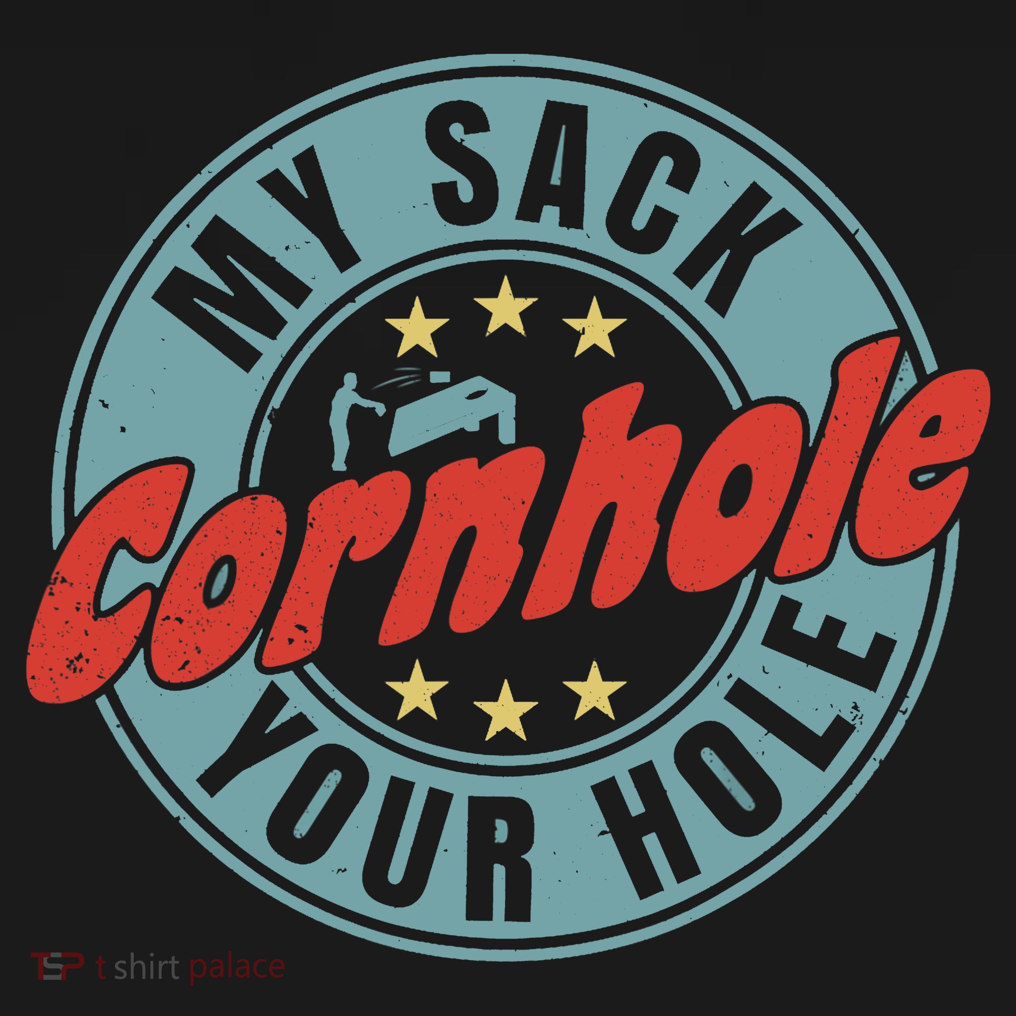 My Sack Your Hole Funny Cornhole Sack Toss Circle Distressed Toddler Hoodie