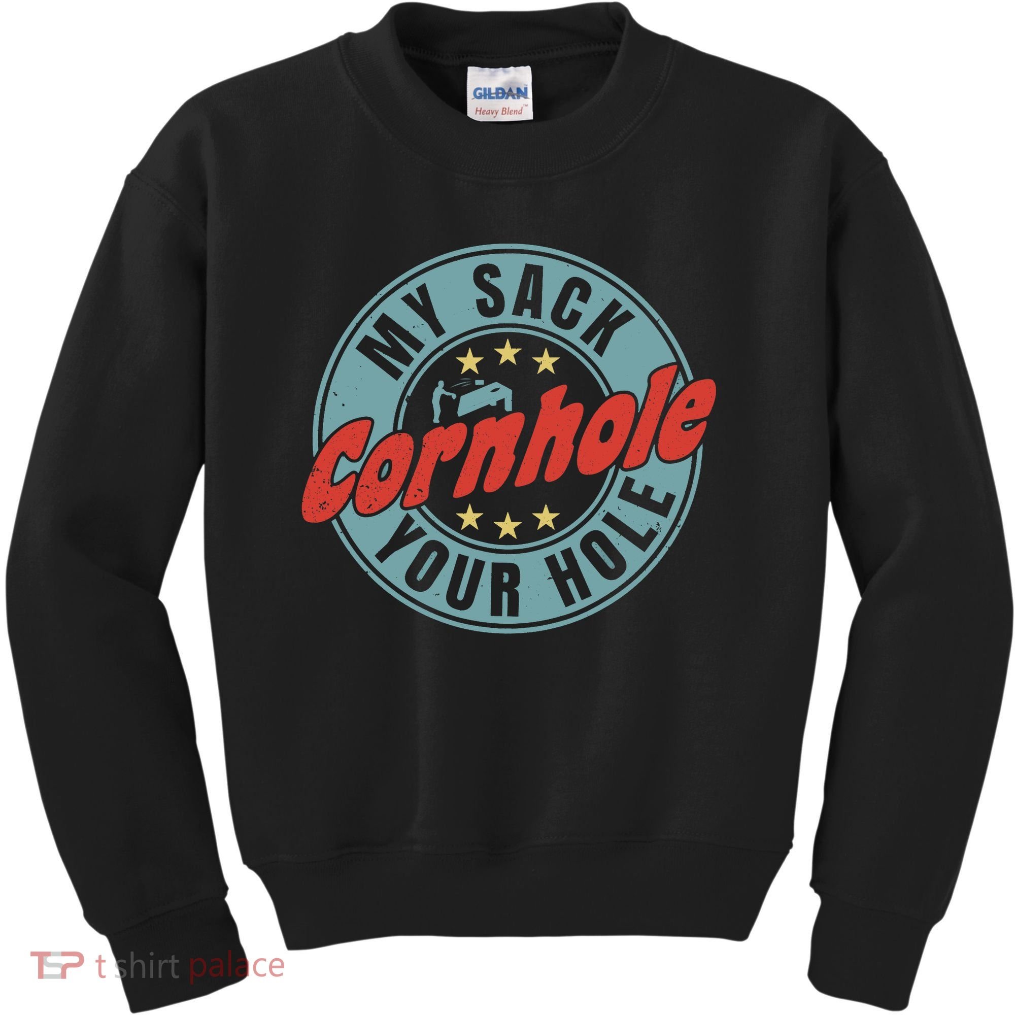 My Sack Your Hole Funny Cornhole Sack Toss Circle Distressed Kids Sweatshirt