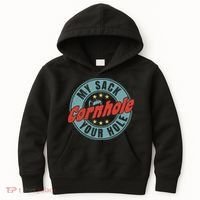 My Sack Your Hole Funny Cornhole Sack Toss Circle Distressed Kids Hoodie thumb 0