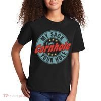 My Sack Your Hole Funny Cornhole Sack Toss Circle Distressed Kids T-Shirt thumb 2