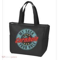 My Sack Your Hole Funny Cornhole Sack Toss Circle Distressed Tote Bag thumb 3